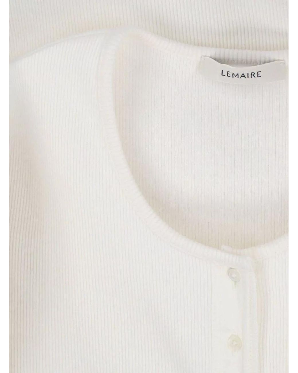 Lemaire White Fitted Henley T-Shirt
