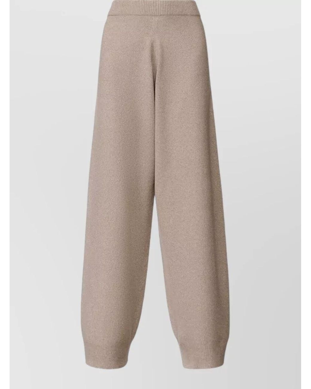 Fabiana Filippi Natural Fine-Knit Wide-Leg Wool-Blend Lounge Trousers