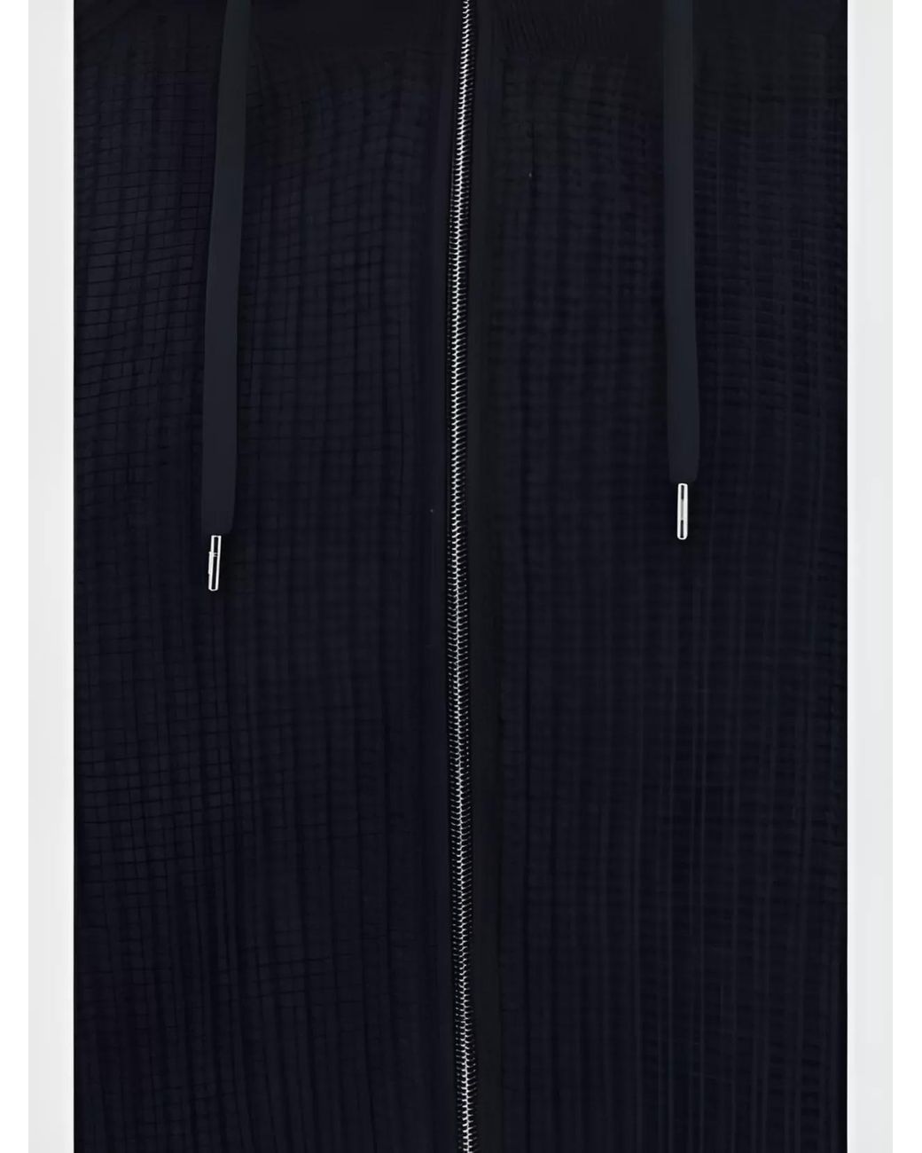 Herno Blue Wool Reversible Hooded Ribbed Knit Cardigan Jacket for men