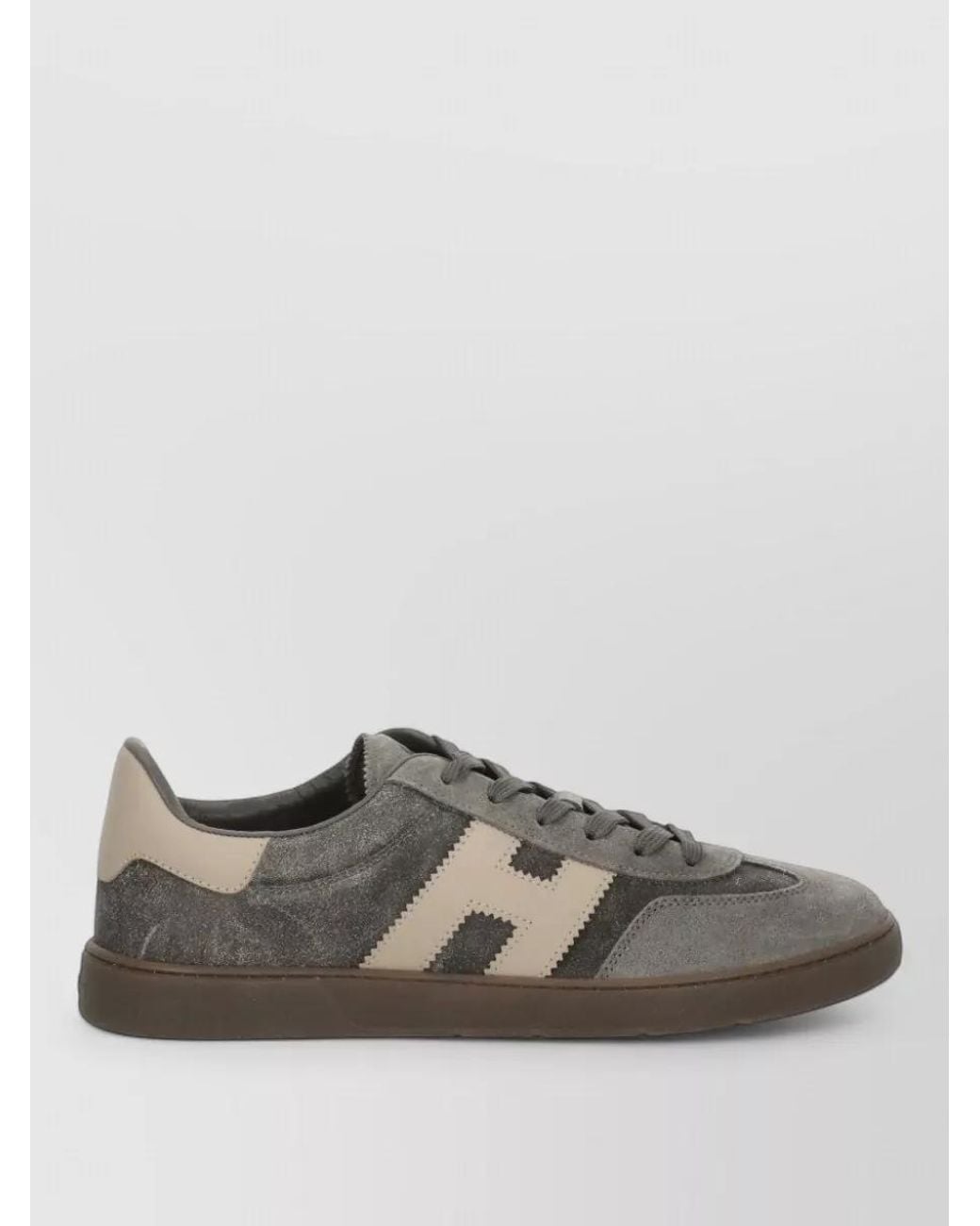 Hogan Brown Leather Low Top Lace-Up Sneakers for men