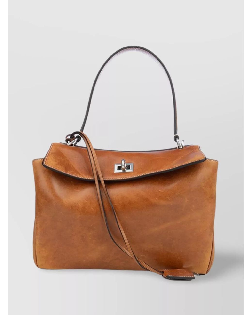 Balenciaga Brown Rodeo Small Leather Shoulder Bag