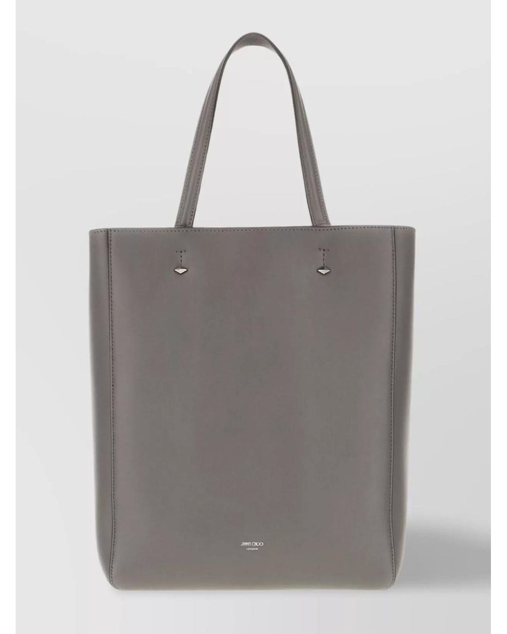 Jimmy Choo Gray Studded Leather Tote Bag for men