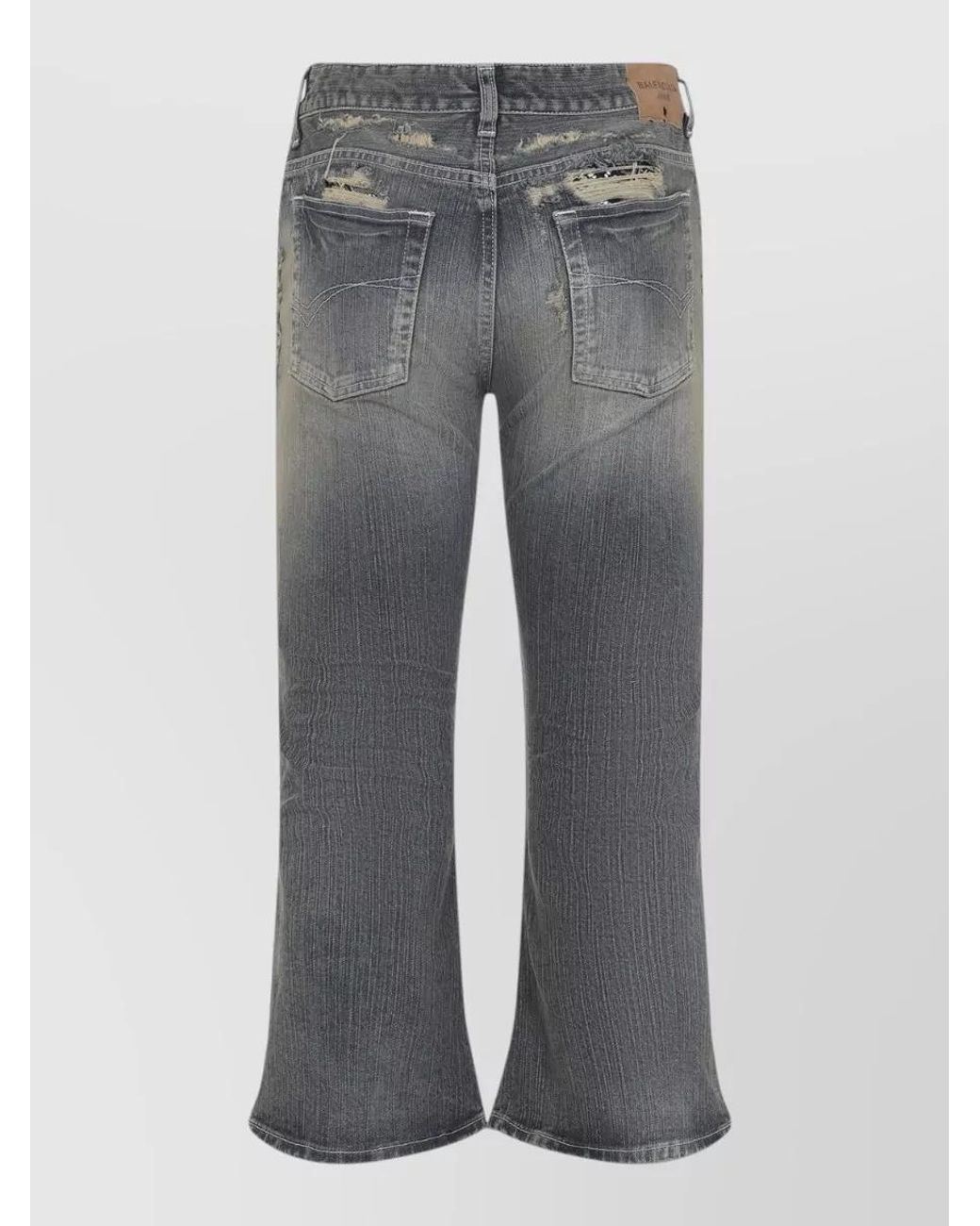Balenciaga Gray Denim Mid-Rise Cropped Flared Trousers