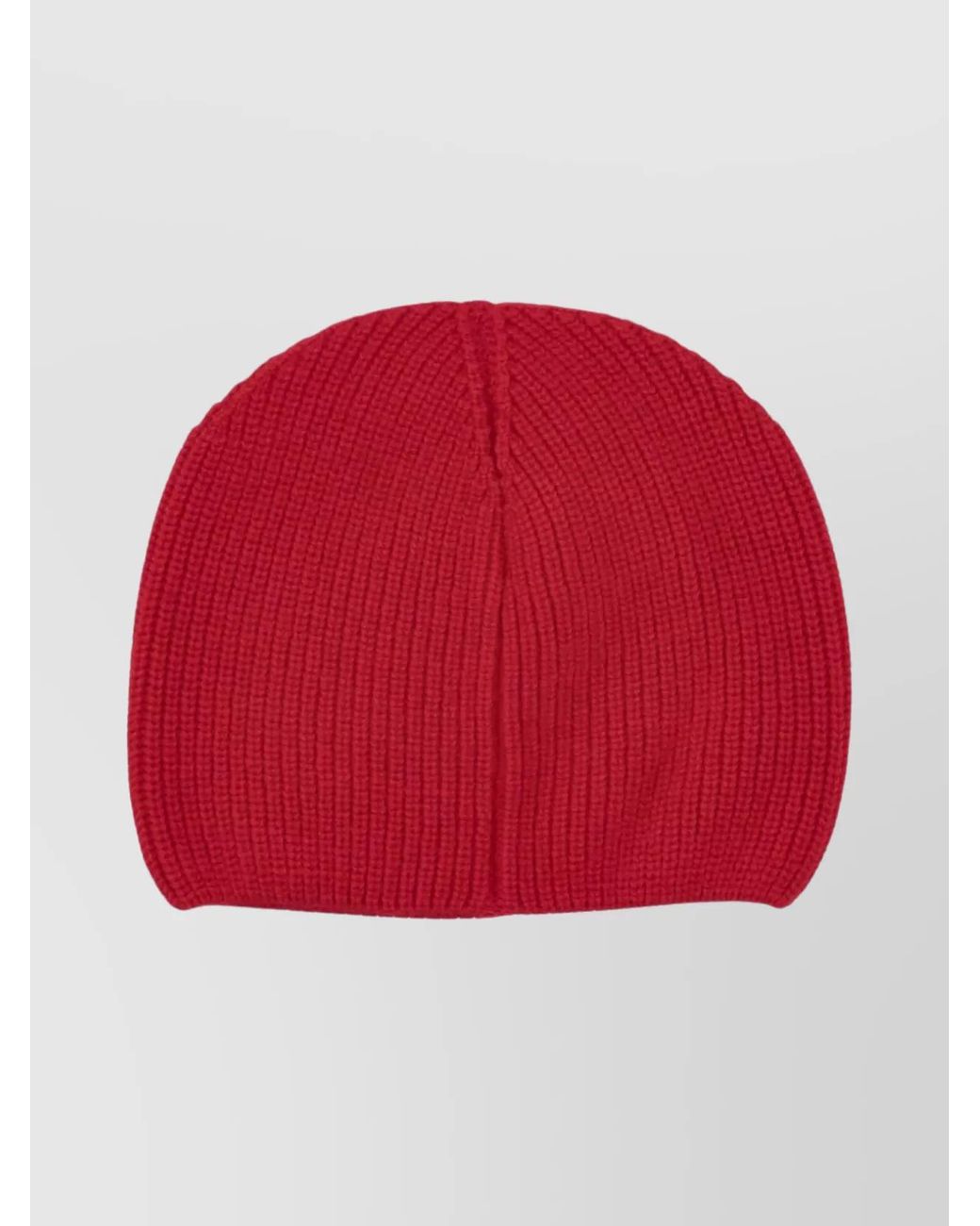 Patou Red Ribbed Cashmere Beanie