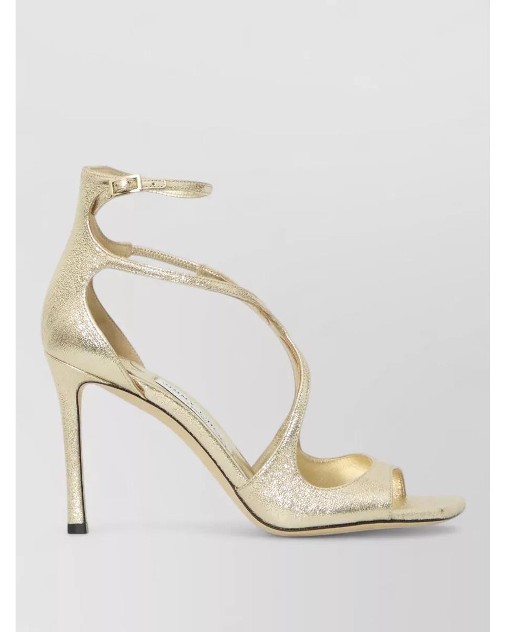 Jimmy Choo Natural Glitter Ankle-Strap Sandals