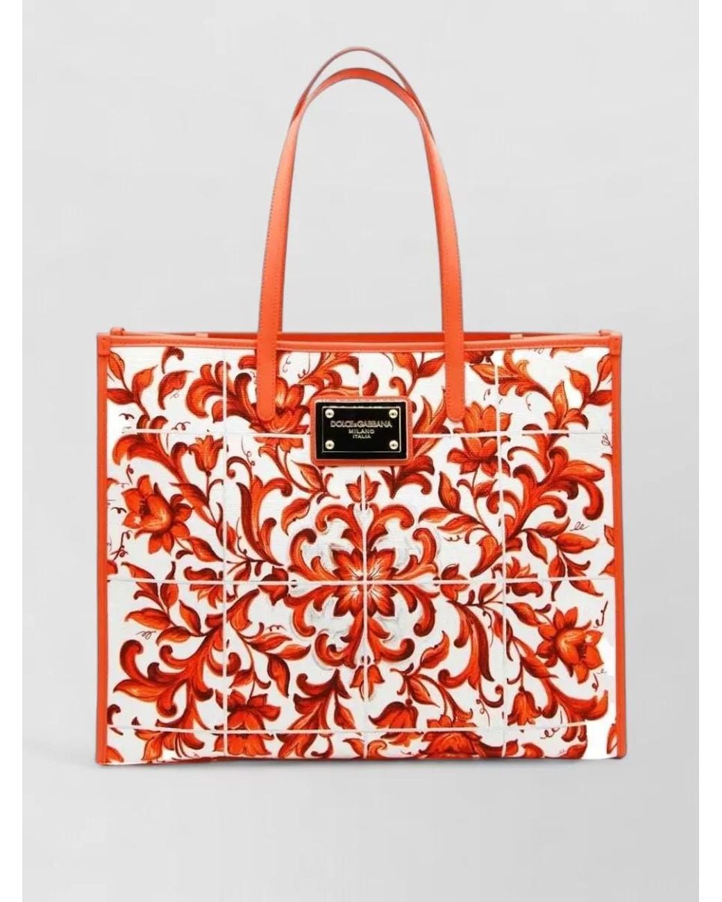 Dolce & Gabbana Red Small Shopping Cotton Tote Bag