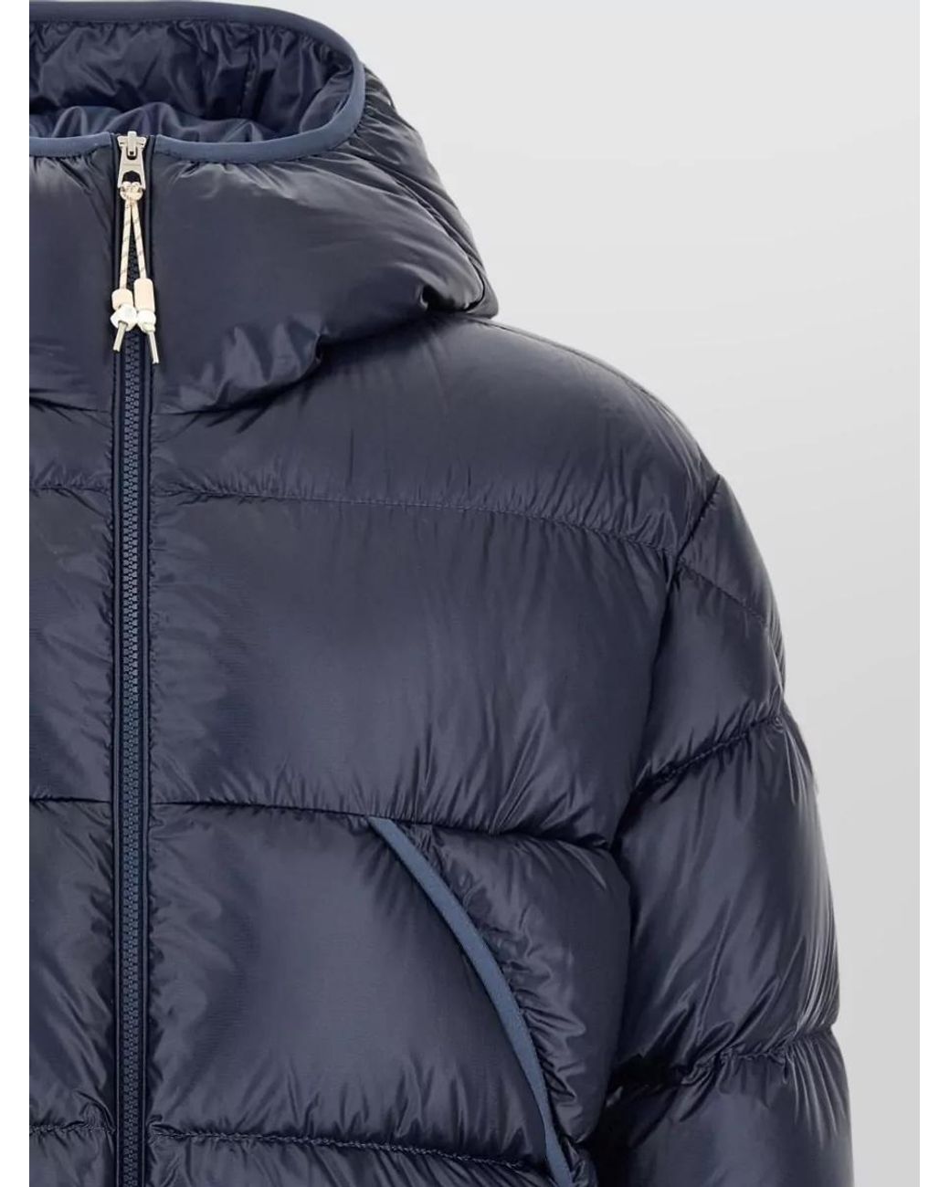 Moncler Blue Down Hooded Quilted Puffer Jacket for men