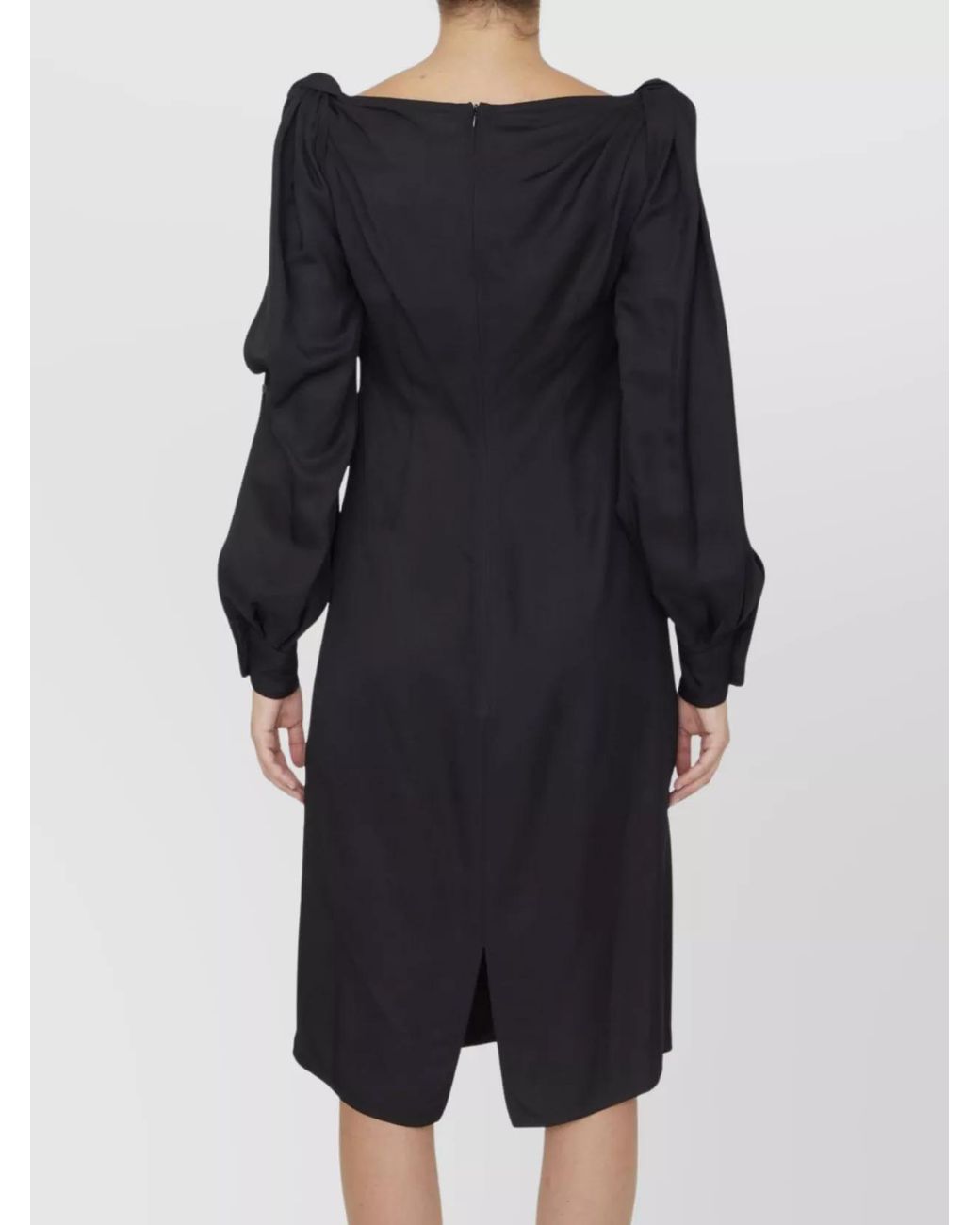 Bottega Veneta Black Knotted Midi Dress