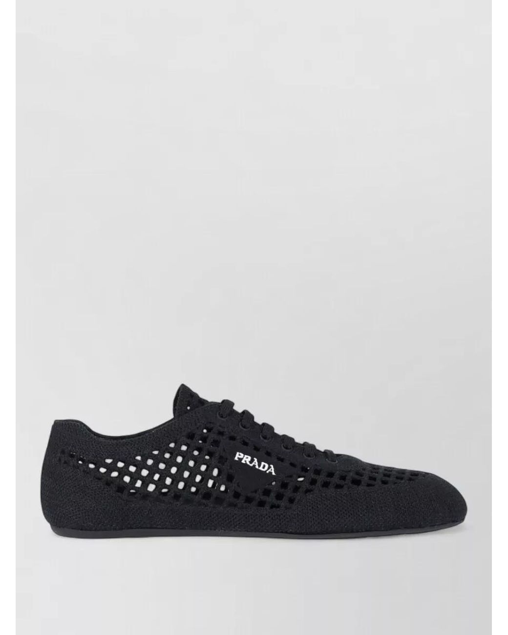 Prada Black Low Top Lace-Up Sneakers