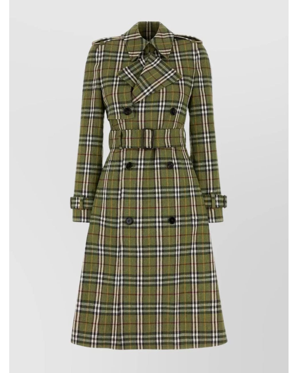 Burberry Green Embroidered Linen Trench Coat