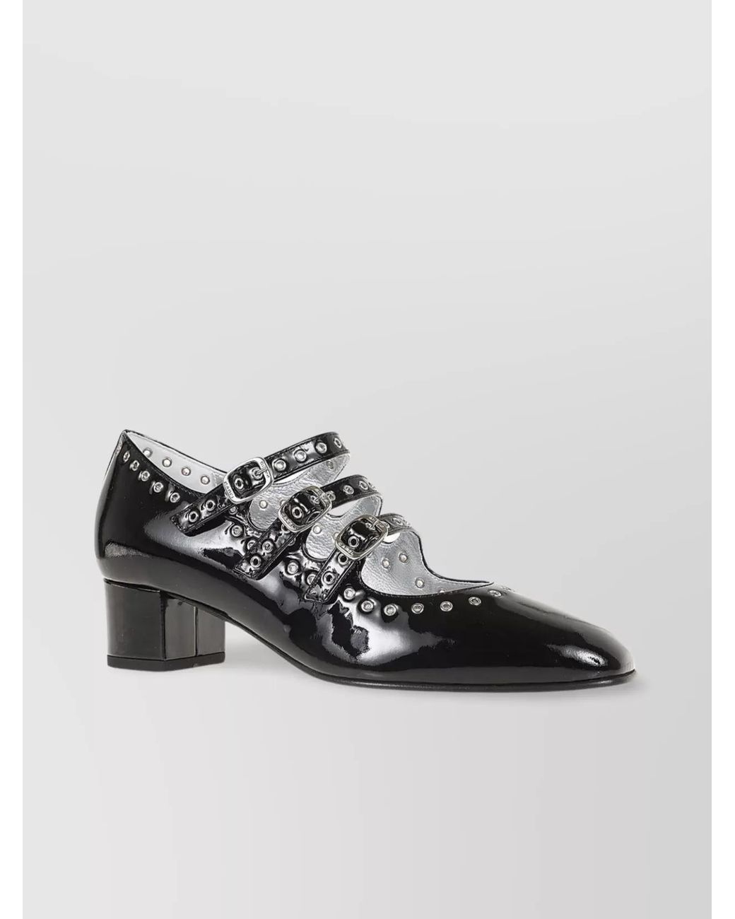 CAREL PARIS Black Leather Mary Jane Pumps