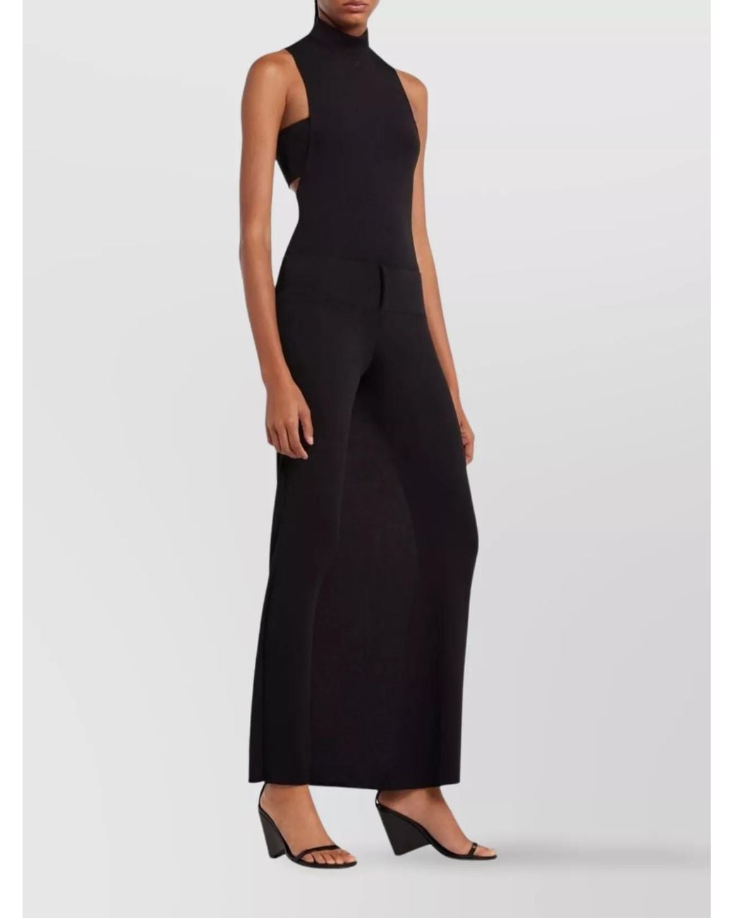 Courreges Black Wide-Leg Trousers