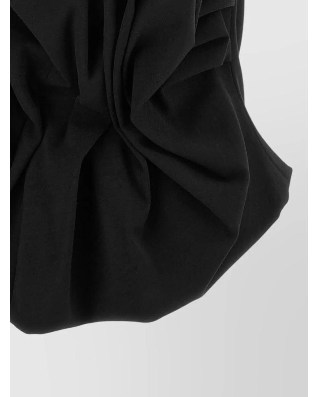 Magda Butrym Black Wool Off-Shoulder Draped Corset Top