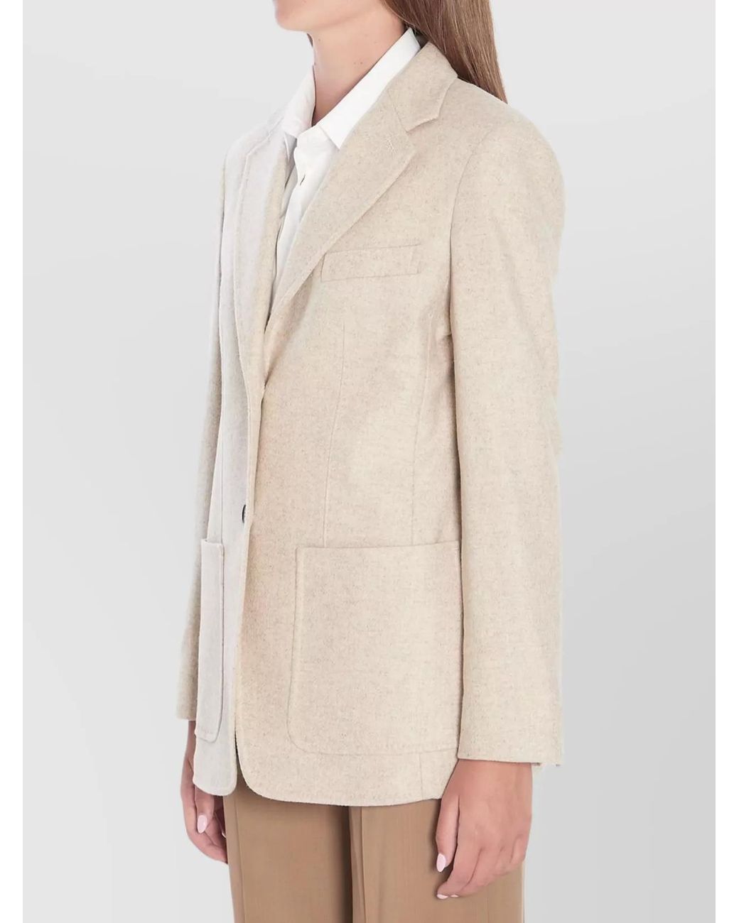 Max Mara Natural Caraffa Single-Breasted Blazer