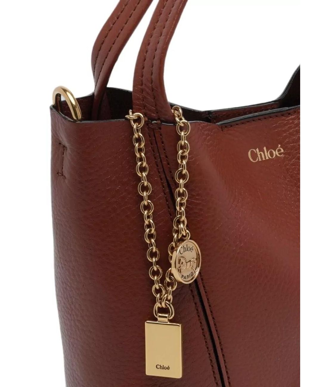 Chloé Red Spin Small Leather Bucket Bag