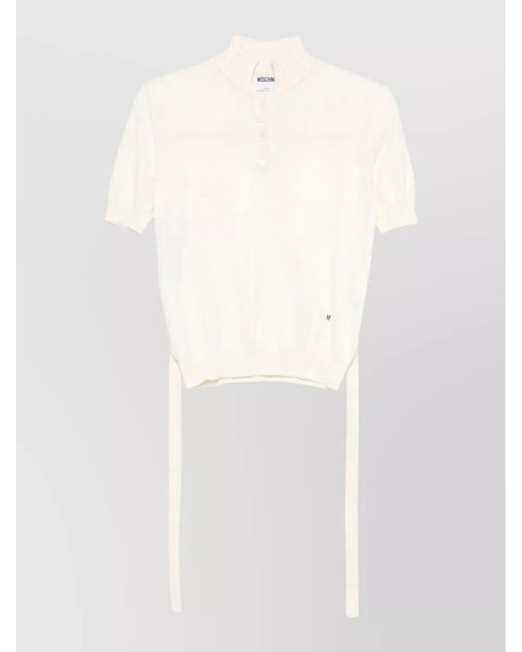 Moschino White Short-Sleeve Crewneck Knitted Top