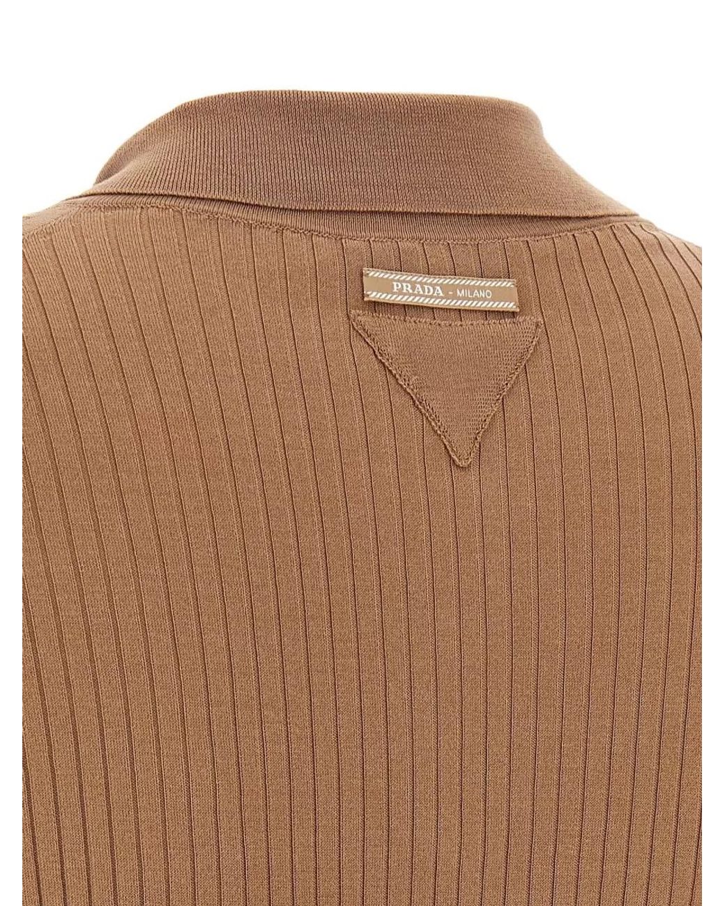 Prada Brown Short-Sleeve Polo Shirt