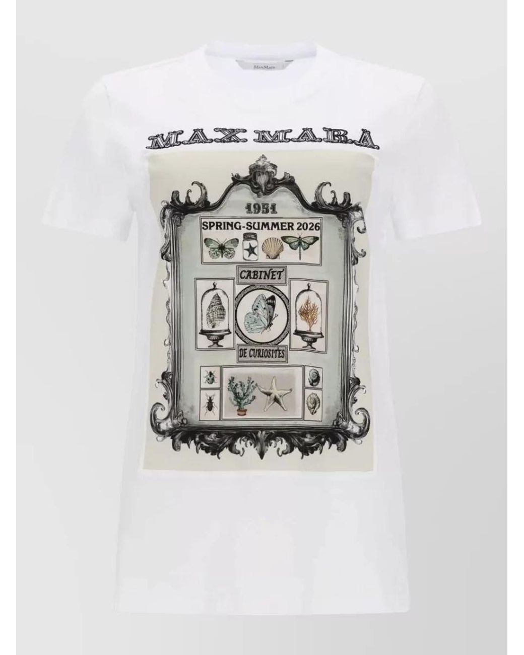 Max Mara Gray Printed Cotton T-Shirt