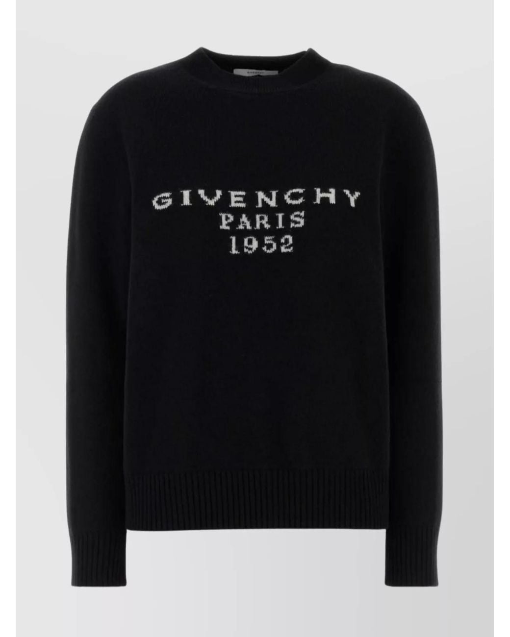 Givenchy Black Cashmere Wool Logo-Print Crewneck Jumper
