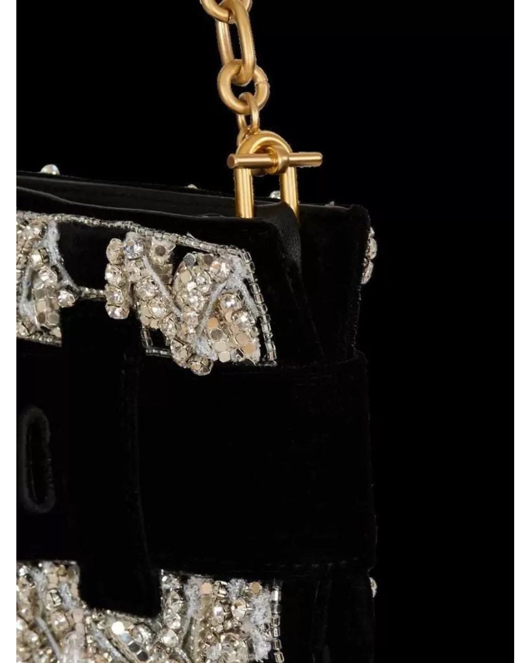 Balmain White Anthem Velvet Crystal-Embellished Clutch Bag