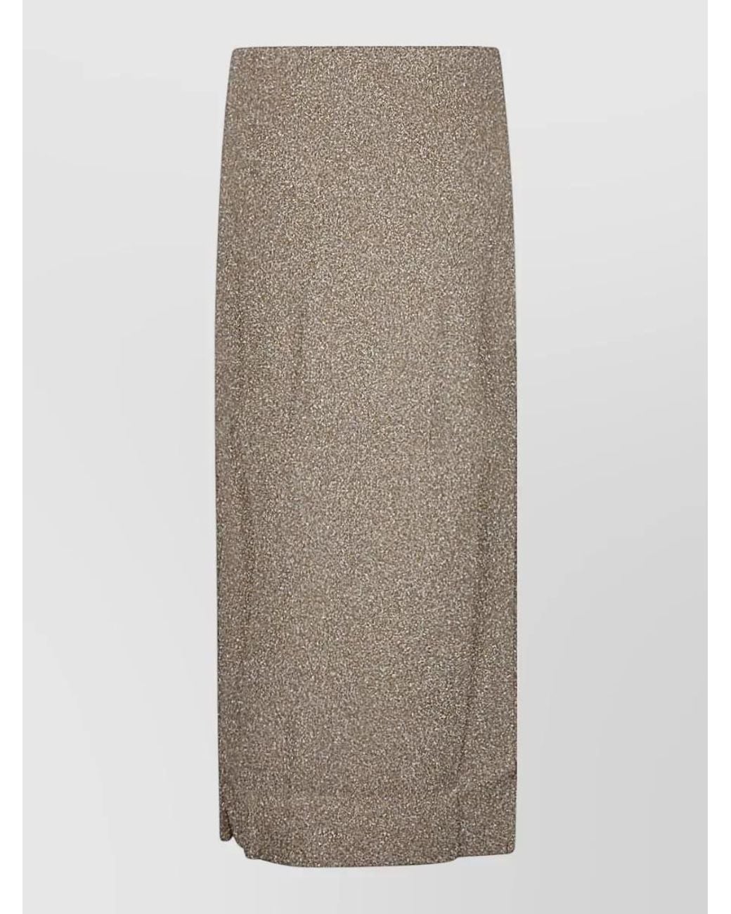 Circus Hotel Brown Viscose Midi Skirt