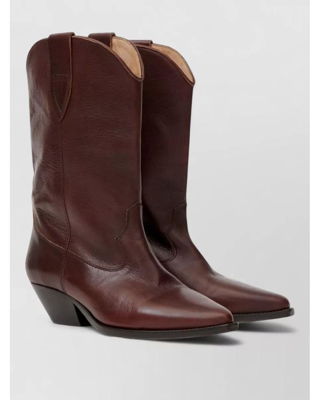 Isabel Marant Brown Leather Western Ankle Boots