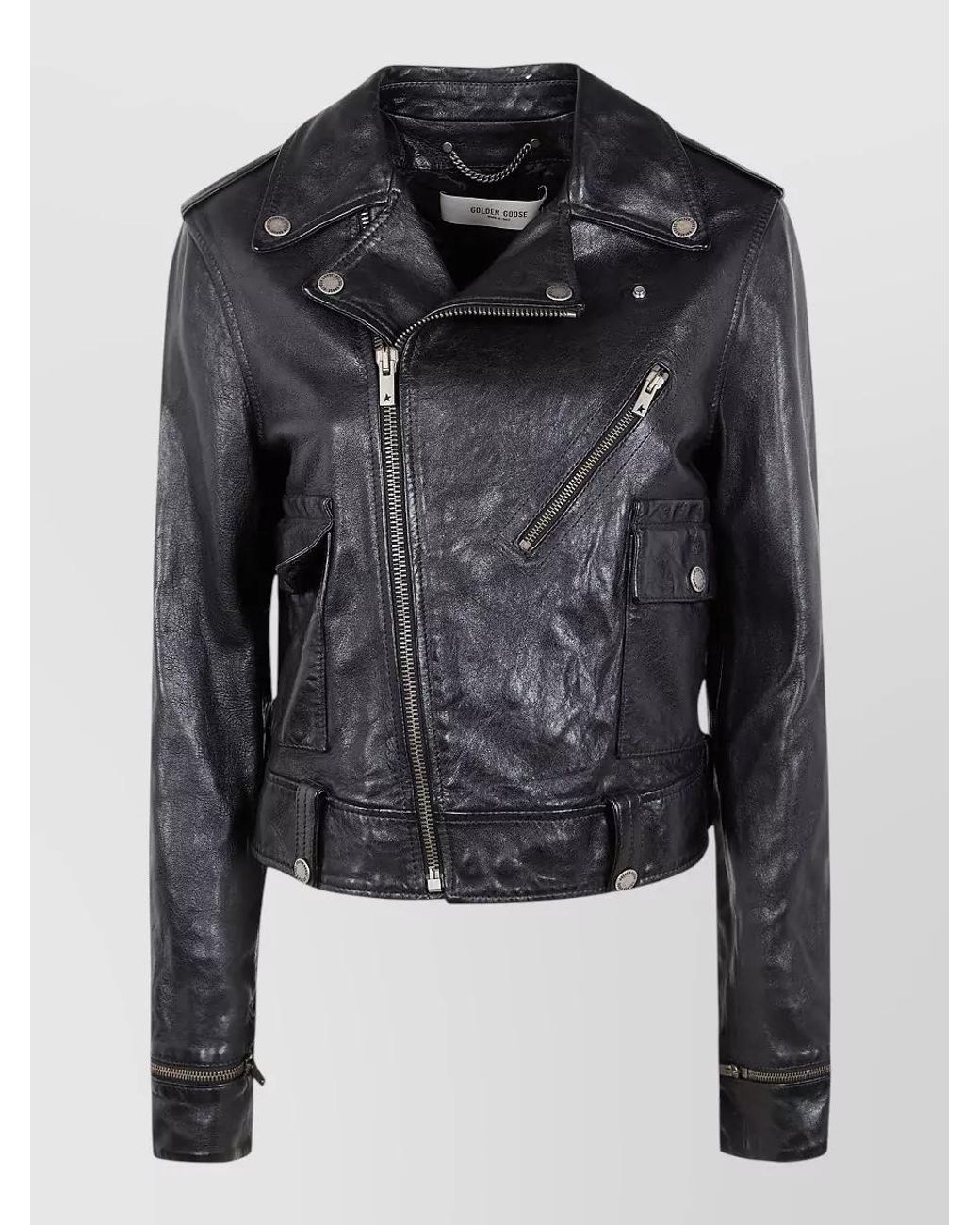 Golden Goose Deluxe Brand Black Leather Biker Jacket