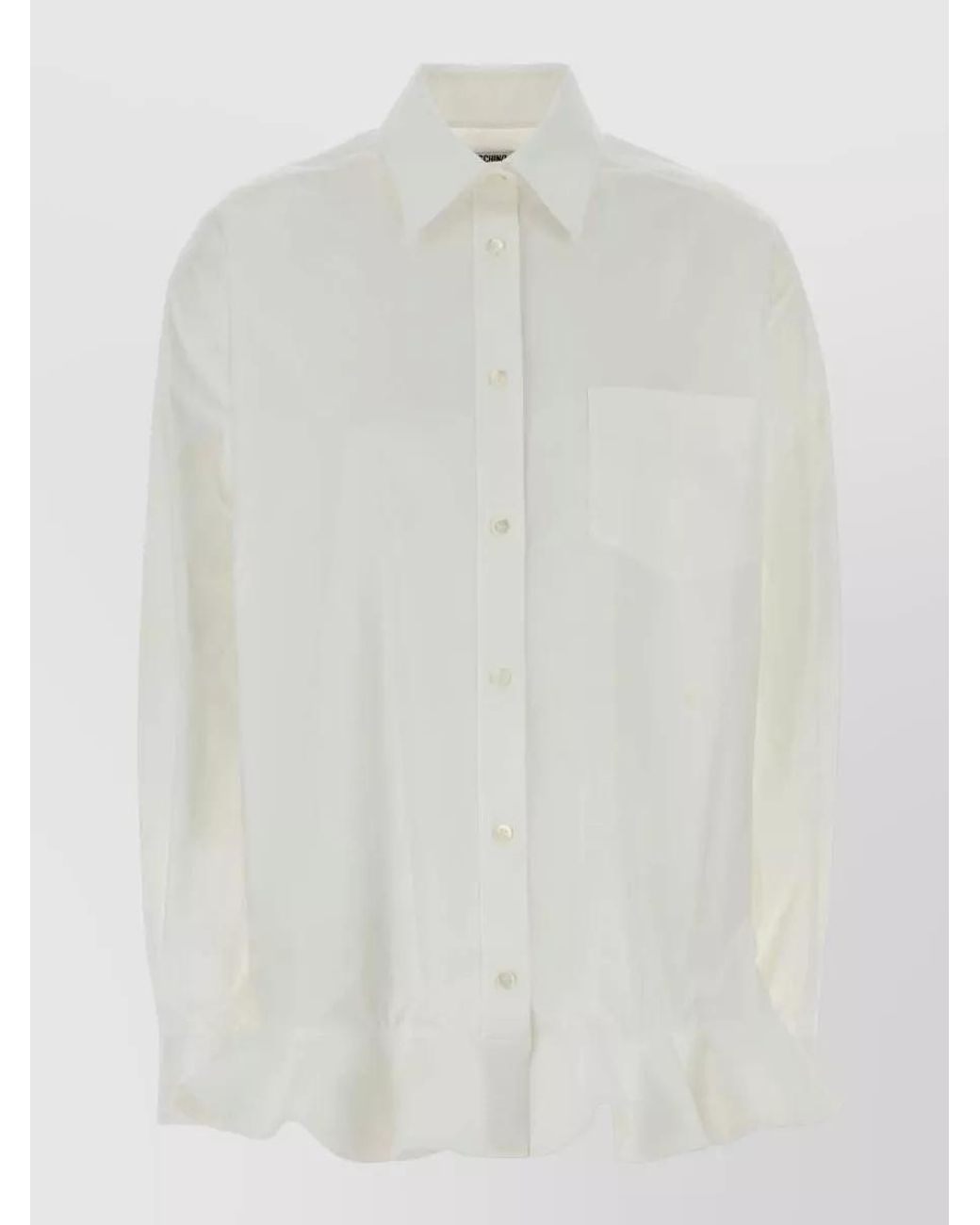 Moschino White Stretch Poplin Shirt for men