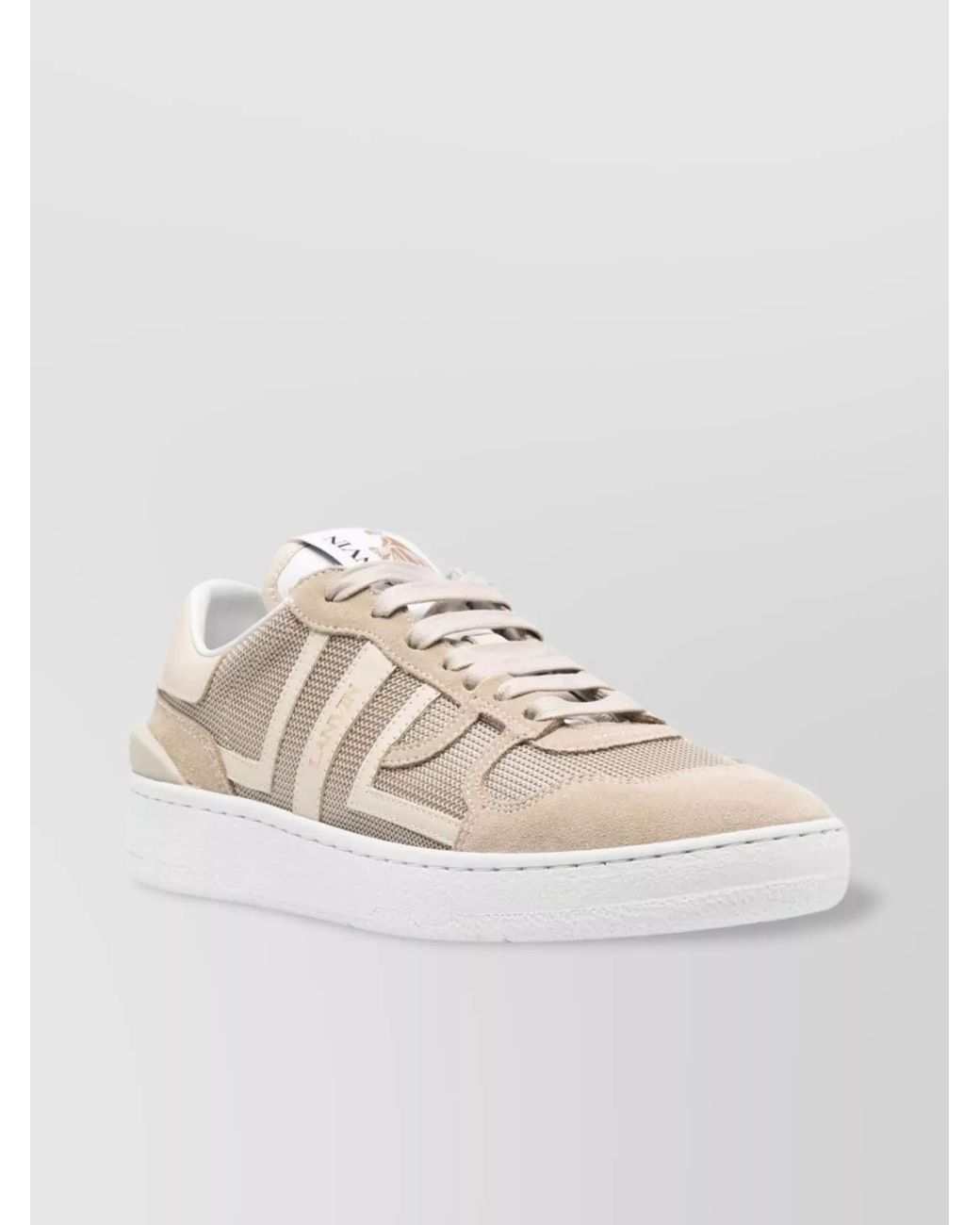 Lanvin White Paneled Logo-Print Low-Top Sneakers