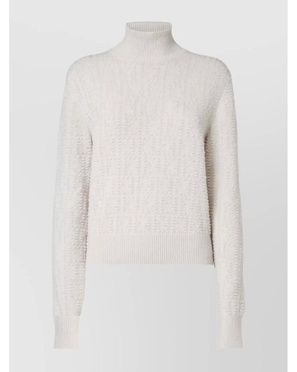 Fendi White Cashmere Wool High-Neck Jumper