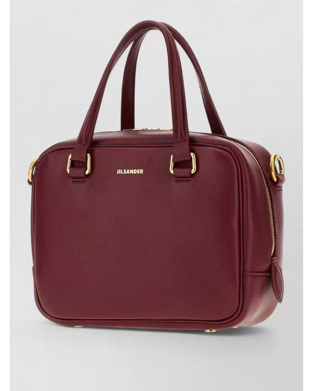 Jil Sander Red Small Leather Tote Bag