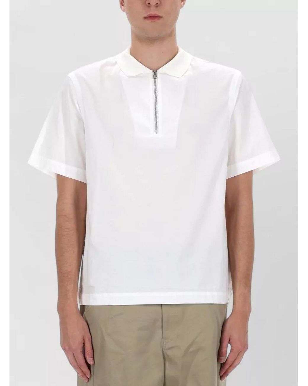 Sacai White Cotton Polo Shirt for men