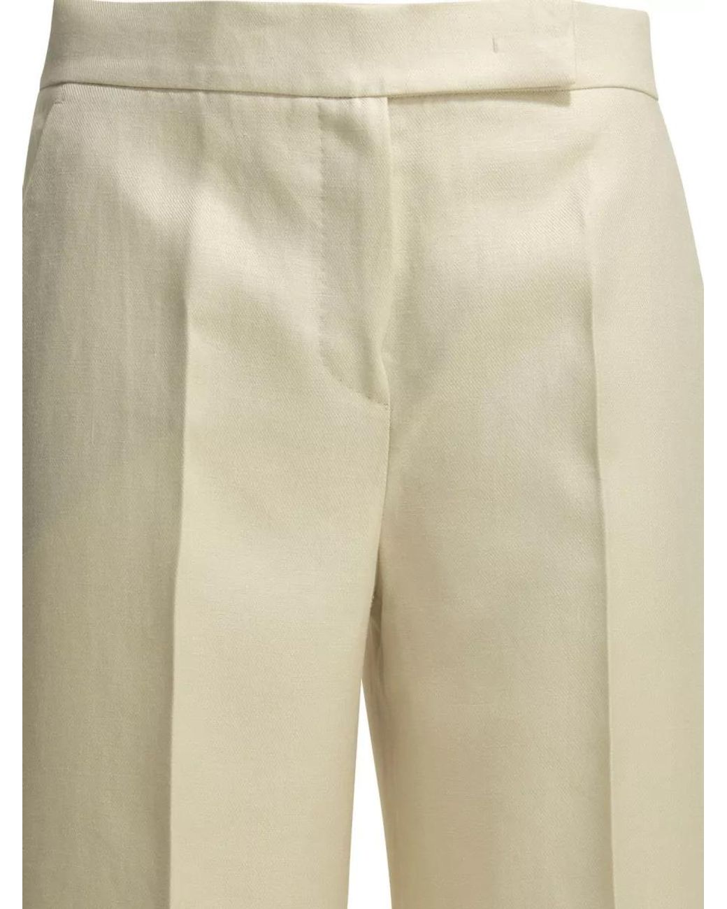 Max Mara Natural Linen Wide-Leg Trousers