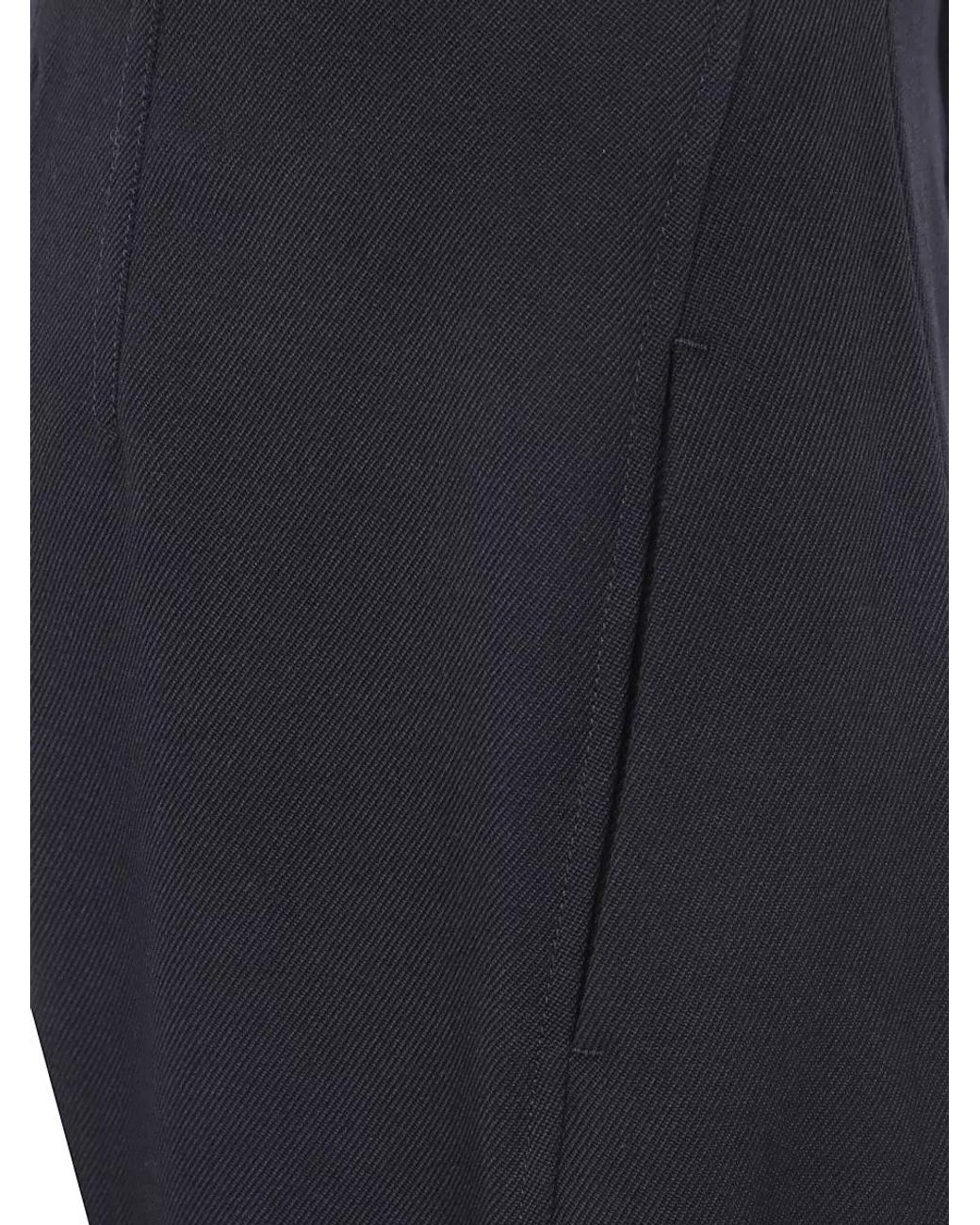 Victoria Beckham Blue Virgin Wool Wide-Leg Trousers