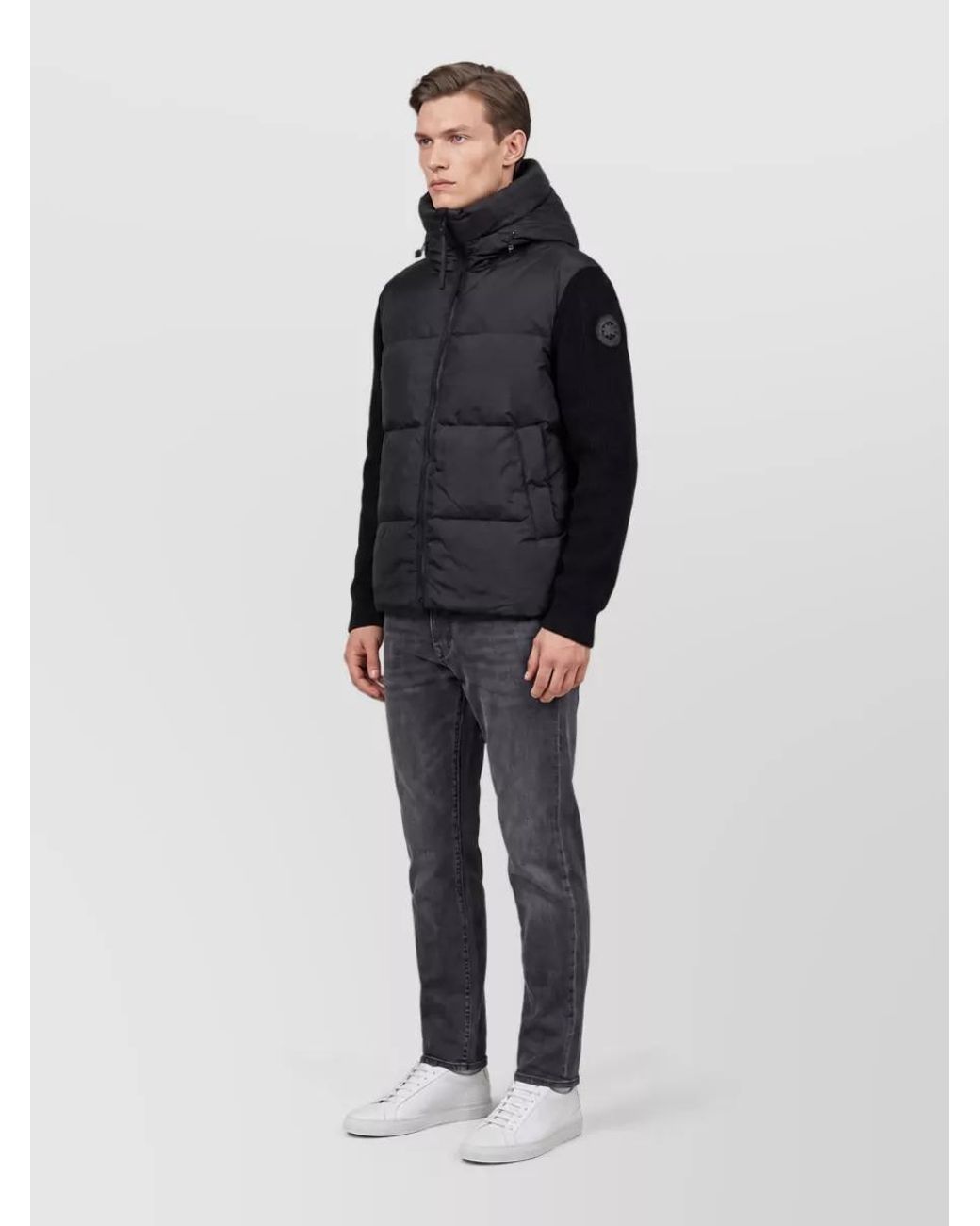 Canada Goose Blue Wool Knit Hooded Down Jacket for men