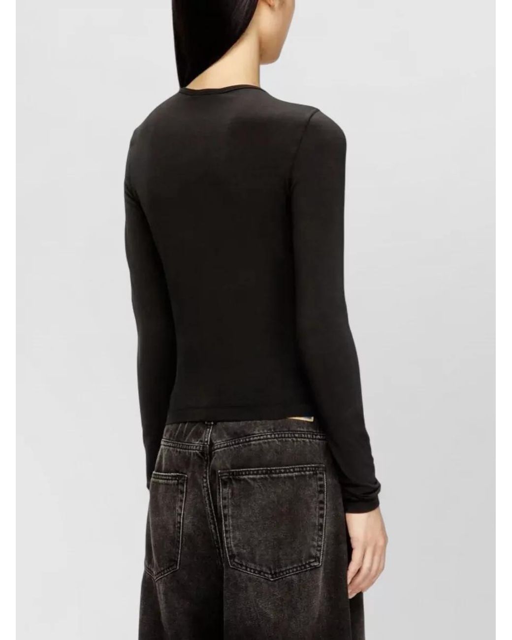 DIESEL Black Slim-Fit Long-Sleeve T-Shirt