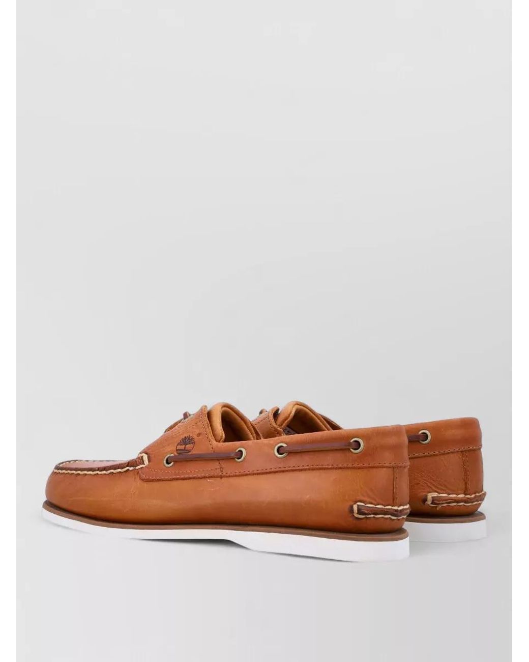 Timberland Brown Leather Boat Shoes for men