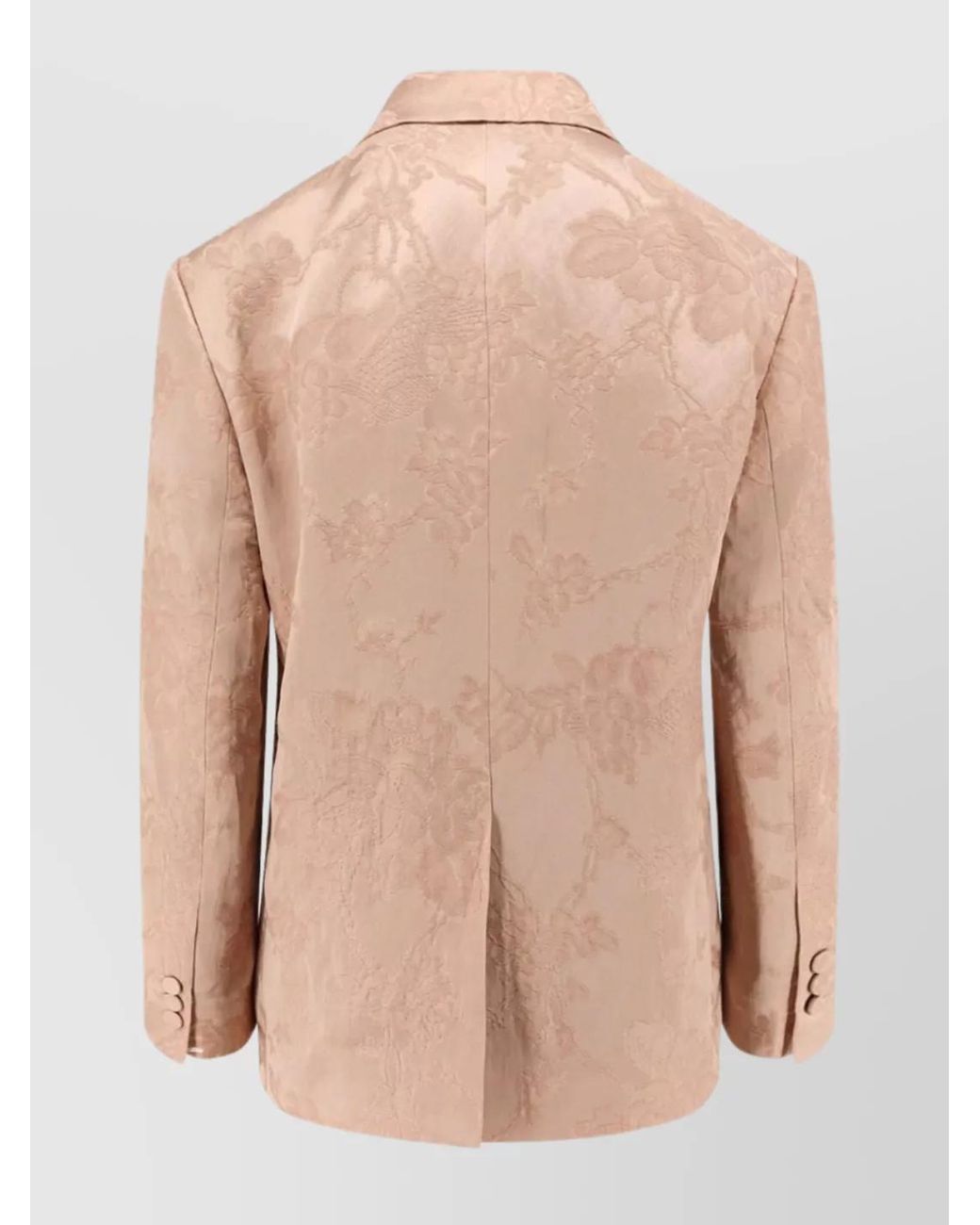 Dries Van Noten Natural Jacquard Linen Blend Blazer With Floral Motif
