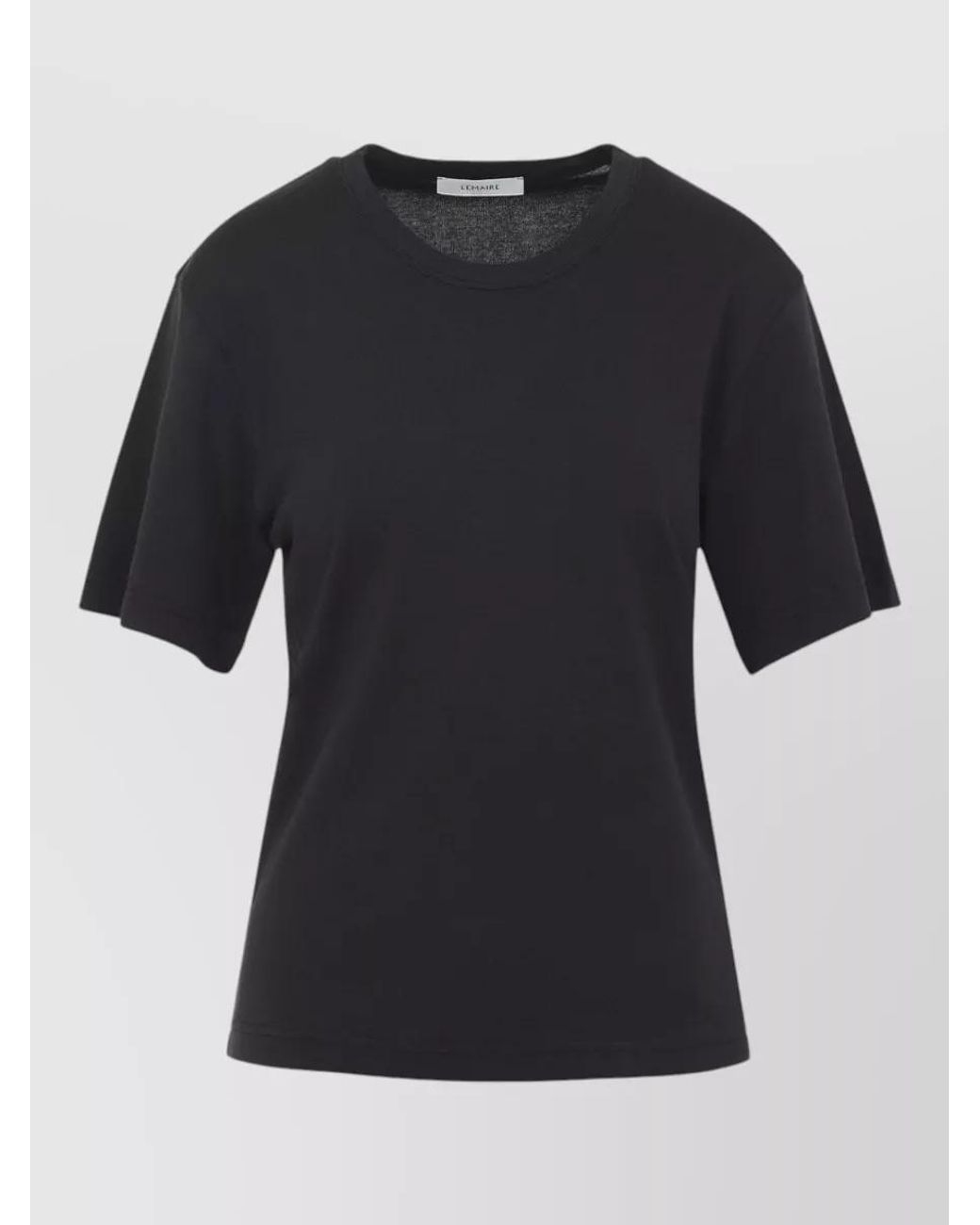 Lemaire Black Cotton Ribbed Short-Sleeve T-Shirt