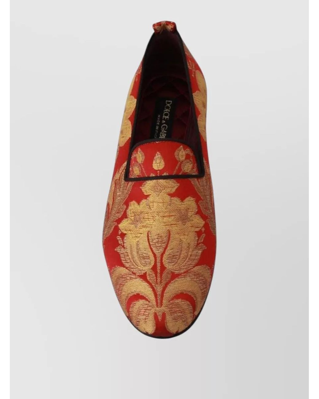Dolce & Gabbana Orange Silk Brocade Slippers for men