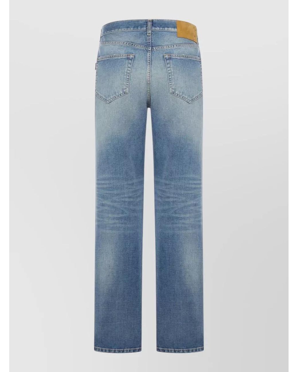 Haikure Blue Denim Mid-Rise Straight-Leg Jeans for men