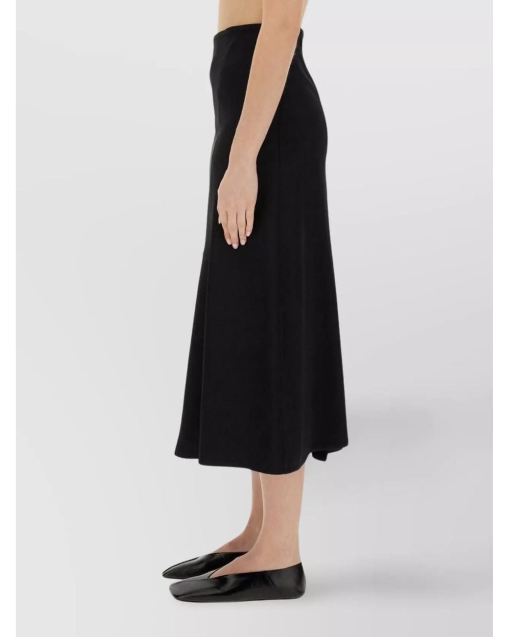 Jil Sander Black Silk Blend Regular-Fit A-Line Skirt