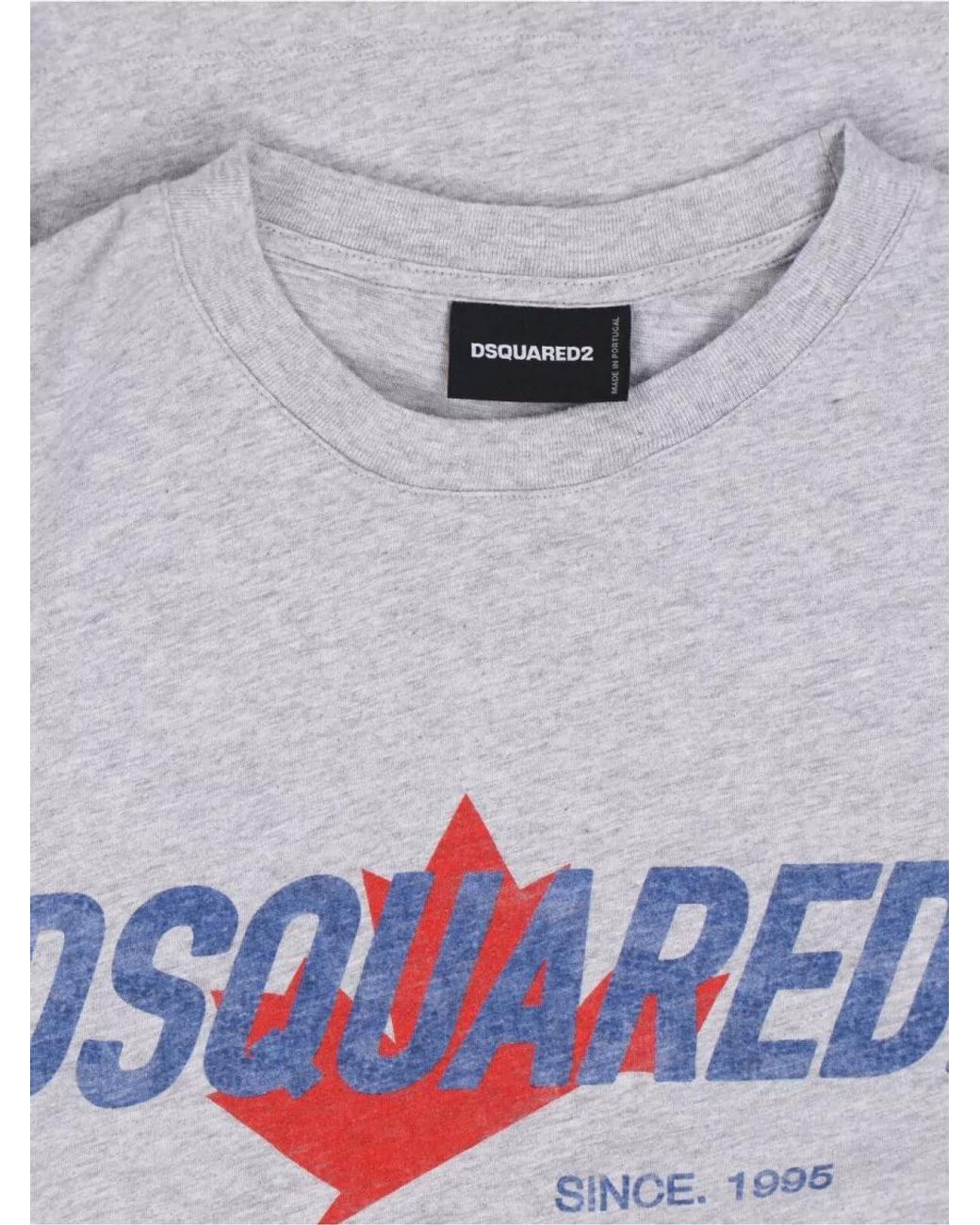 DSquared² Gray Melange Cotton Loose-Fit T-Shirt for men
