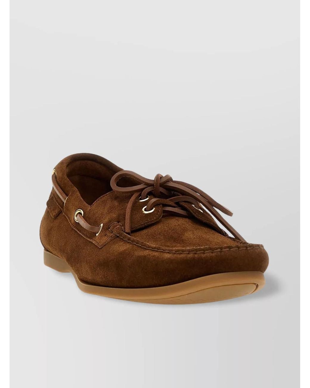 Tom Ford Brown Leather Boat Shoes for men