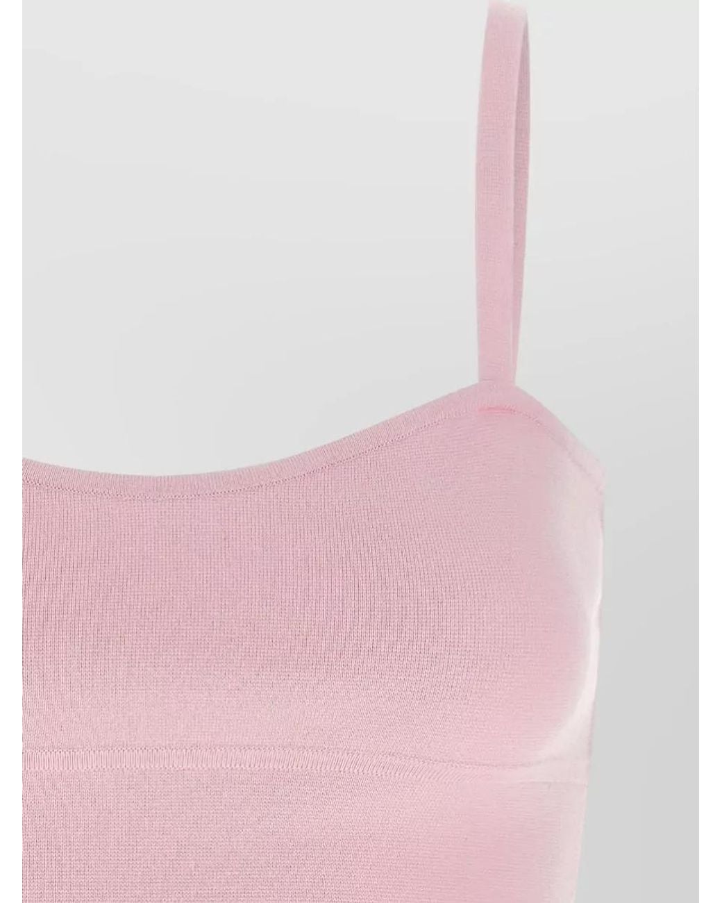 Max Mara Pink Sweetheart Neckline Thin Strap Top
