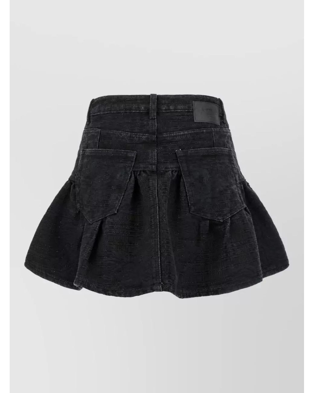 Ganni Black Lurex Denim Mini Skirt