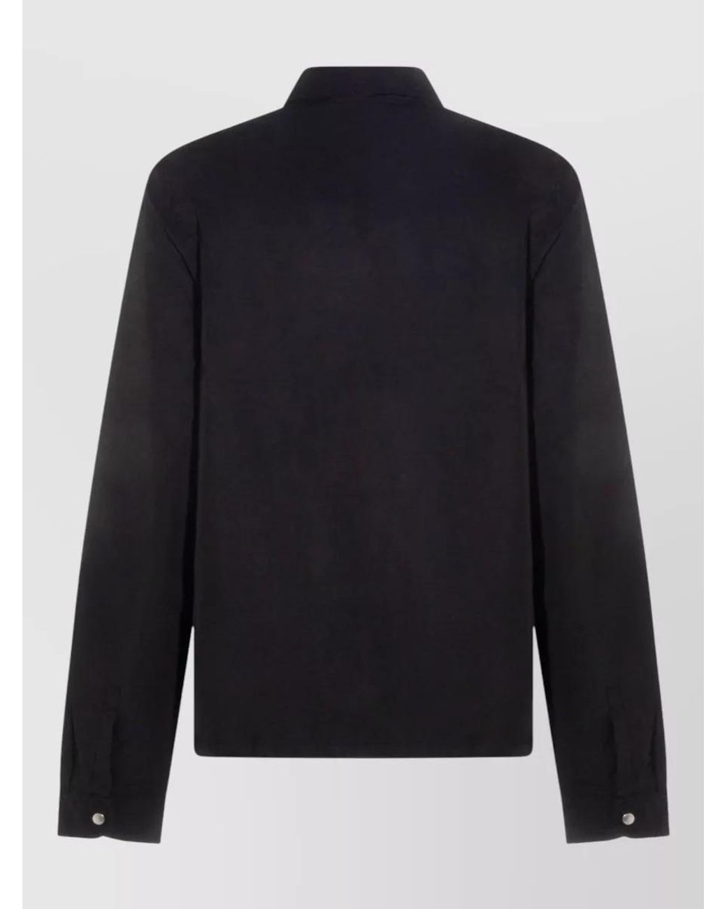 Rick Owens Black Cotton Zip-Up Jacket for men