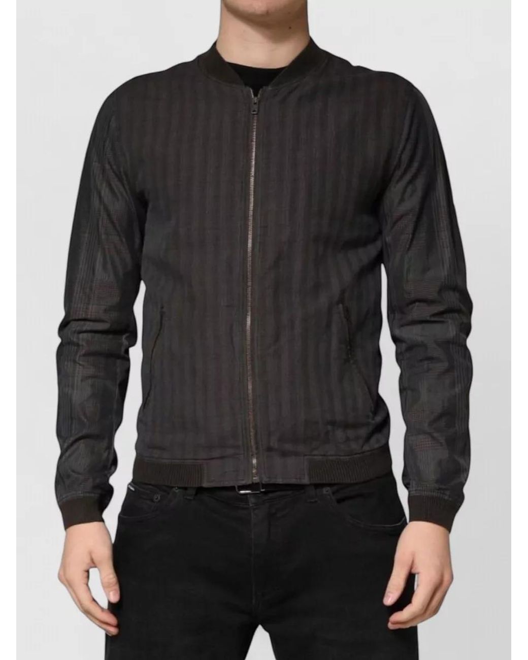 Dolce & Gabbana Black Striped Single Breasted Coat for men