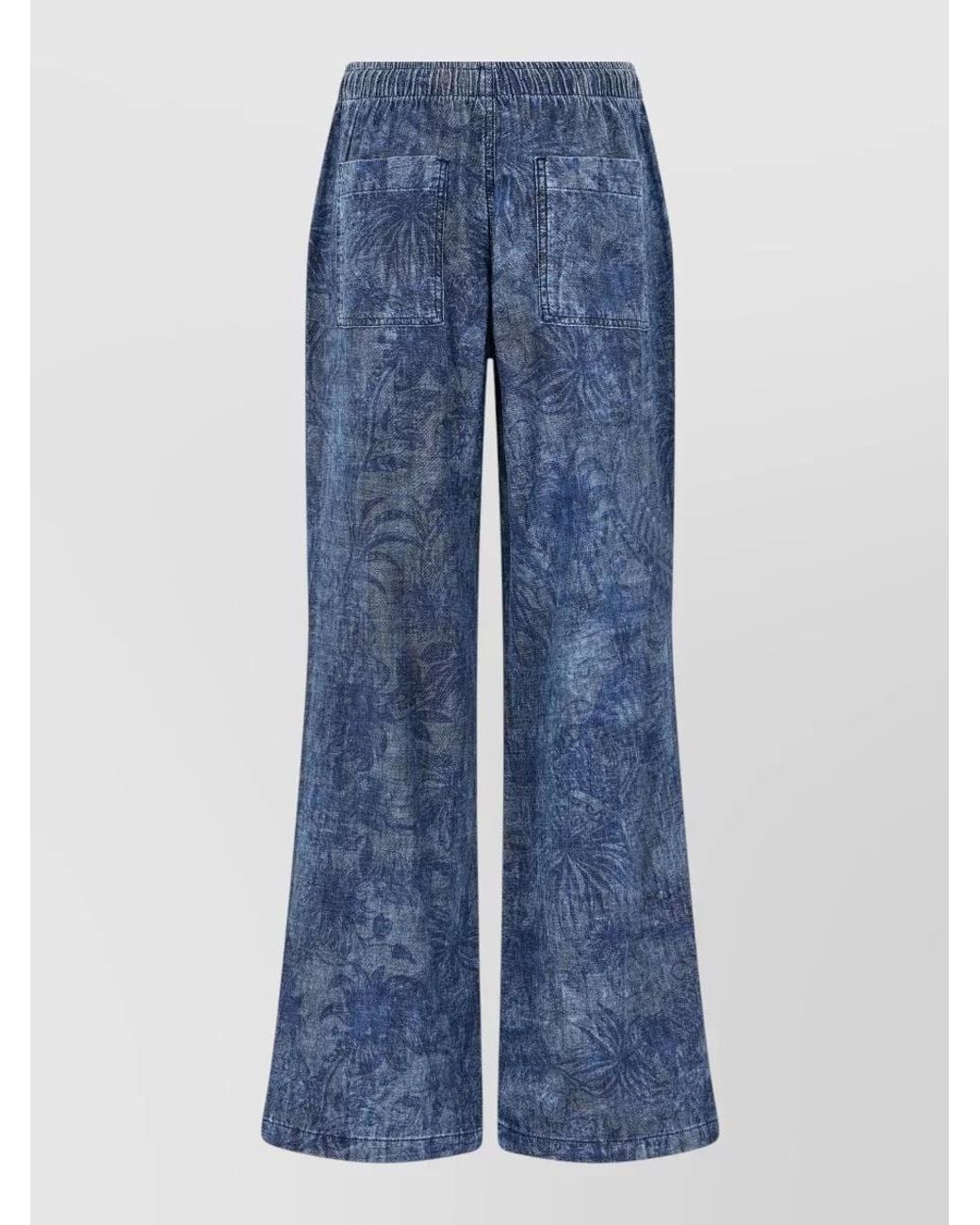 Just Cavalli Blue Denim High-Rise Wide-Leg Trousers