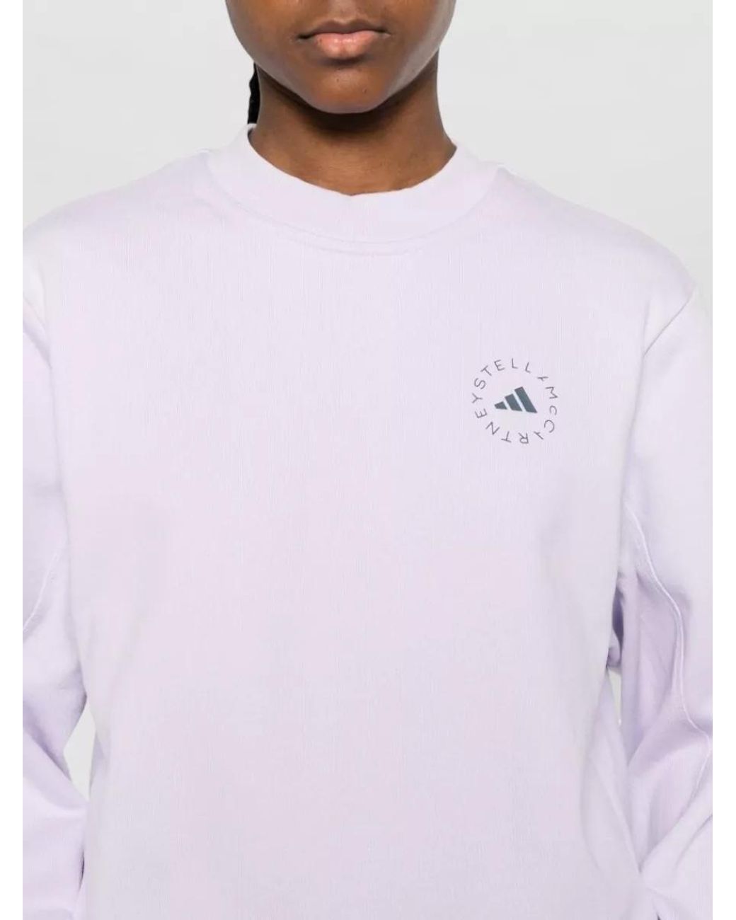 Adidas By Stella McCartney Purple Logo Cotton Crewneck Sweatshirt
